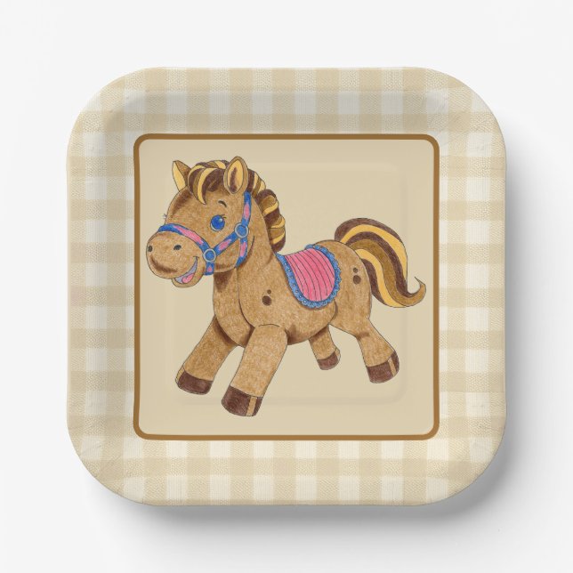 Spielzeugpferd Pappteller (Vorderseite)