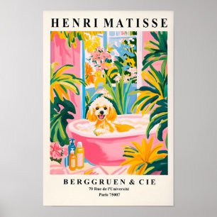 Spielzeugpudel in der Badewanne, Ästhetisches Rosa Poster
