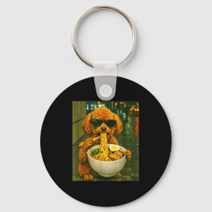 Spielzeugpudel isst Ramen-Nudeln Meme retro urban Schlüsselanhänger