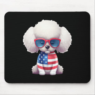 Spielzeugpudel mit patriotischer USA-Flagge Amerik Mousepad