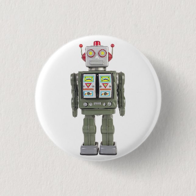 Spielzeugroboter Button (Vorderseite)