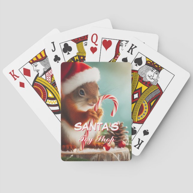 Spielzeugshop des Weihnachtsmanns Spielkarten indi (Rückseite)