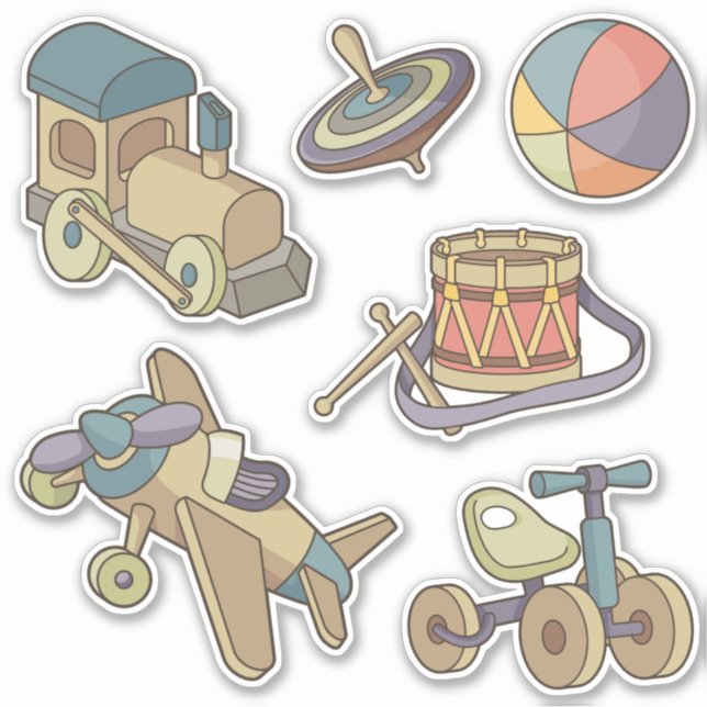 Spielzeugsymbol Set Contour Sticker (Vorderseite)