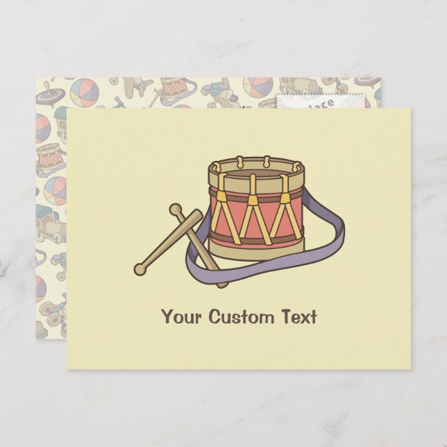 Spielzeugtrommel Postkarte (Vorne/Hinten)