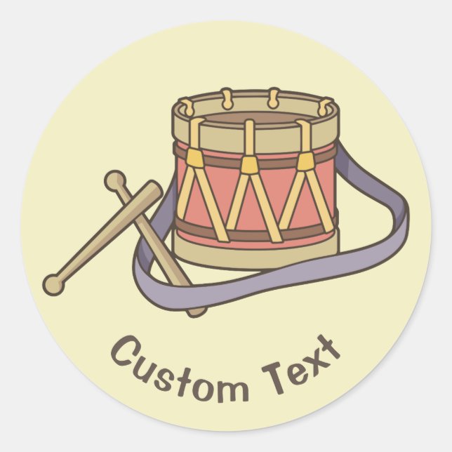 Spielzeugtrommel Runder Aufkleber (Vorderseite)