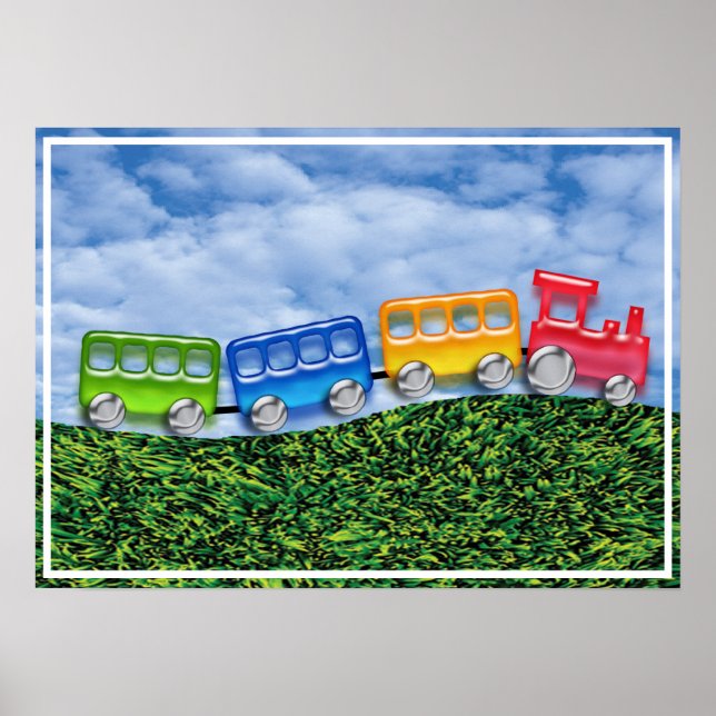 Spielzeugzug auf dem Land Poster (Vorne)