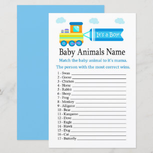 Spielzeugzug Babytiere Name Game