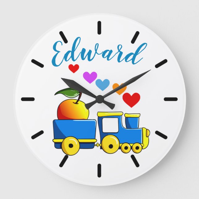 Spielzeugzug Große Wanduhr (Vorderseite)