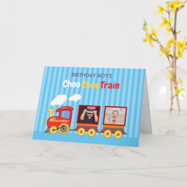 Spielzeugzug Kleinkinder Jungen Geburtstag blau Karte (Gelbe Blume)