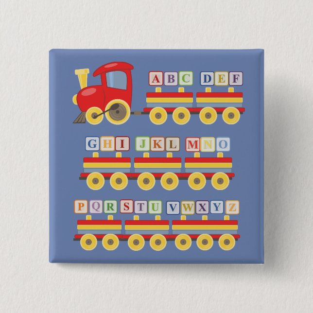 Spielzeugzug mit Alphabet Blocks Kinder Button (Vorderseite)