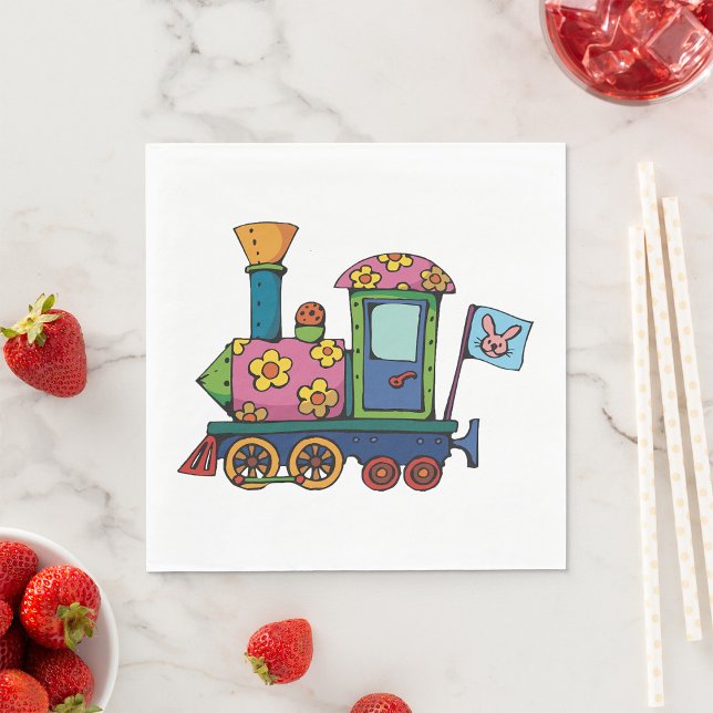 Spielzeugzugpapier Napkins Serviette (Von Creator hochgeladen)