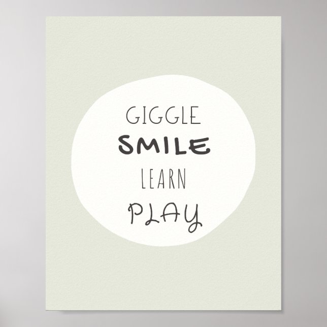 Spielzimmer Poster & Prints. giggle.smile.learn.pl (Vorne)