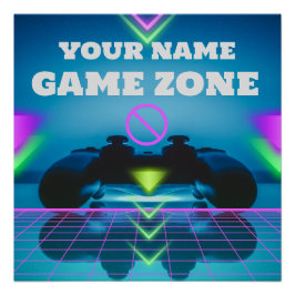 Spielzone Controller Teenager Zimmertür Kein Eintr Poster