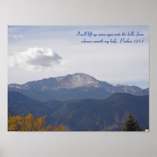 Spiesse des Psalm-121 ragen Plakat empor