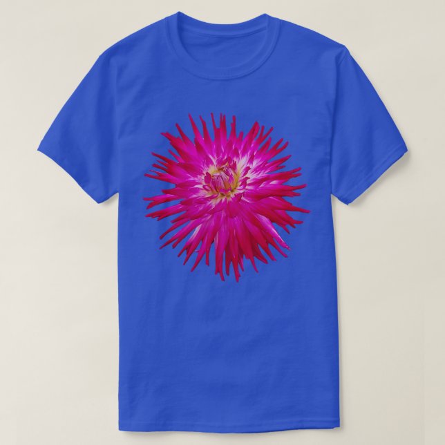 Spike Petals Pink Dahlia Foto Cutout T-Shirt (Design vorne)