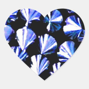 Spiked Blue Silver Metal Herz-Aufkleber