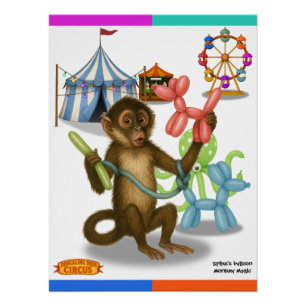 Spikes Ballon-Affen-Magie Poster