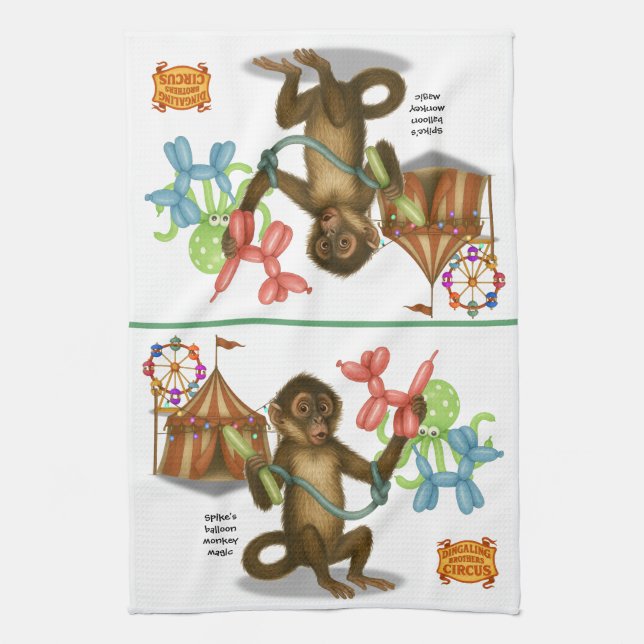 Spike's balloon monkey magic geschirrtuch (Vertikal)