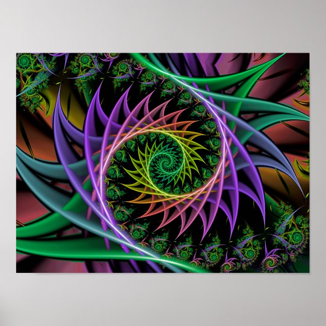 Spiky Gothic Spiral Poster (Vorne)