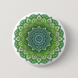 Spiky Green Blume Mandala Button