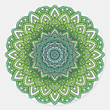 Spiky Green Blume Mandala