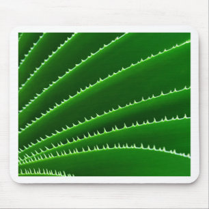 Spiky Green Leaf Pattern Mousepad