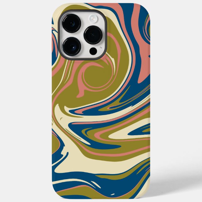 Spill - Blau, Olivgrün, Rosa und Creme Case-Mate iPhone 14 Pro Max Hülle (Rückseite)