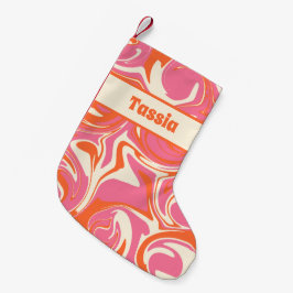 Spill in Rosa, Orange und Creme Kleiner Weihnachtsstrumpf