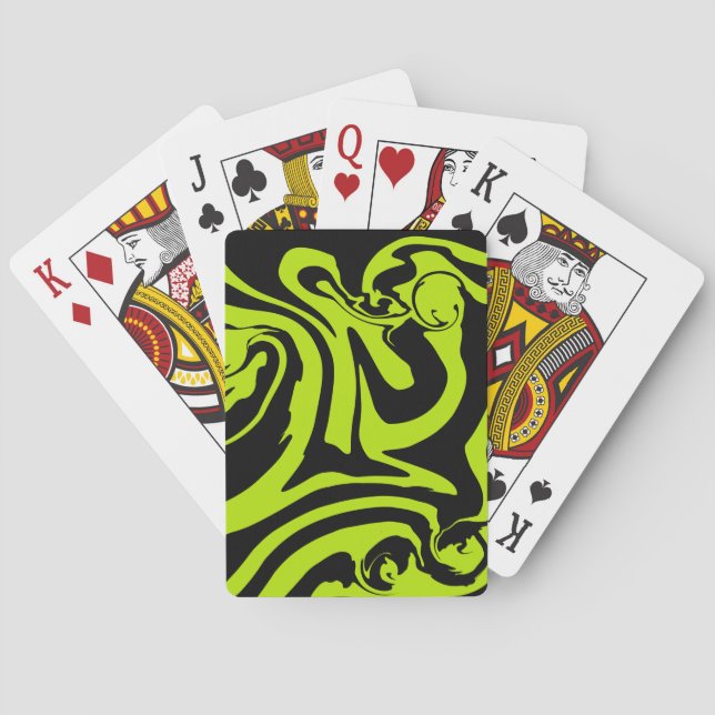 Spill - Kalkgrün und Schwarz Spielkarten (Rückseite)