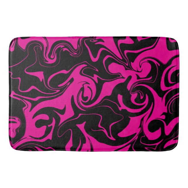 Spill - Magenta und Schwarz Badematte (Vorderseite)