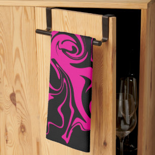 Spill - Magenta und Schwarz Geschirrtuch