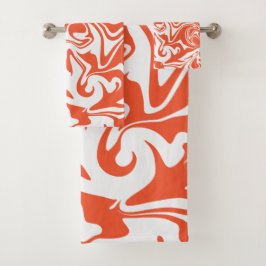 Spill - Orange und Weiß Badhandtuch Set