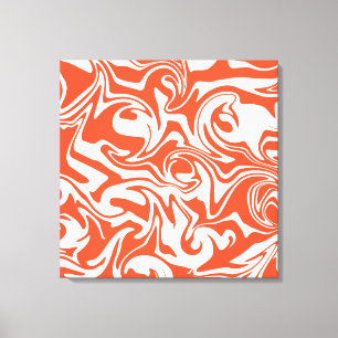 Spill - Orange und Weiß Leinwanddruck