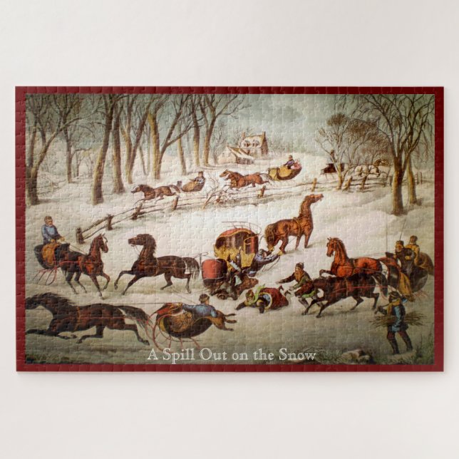 Spill Out on the Snow Large Puzzle (Horizontal)