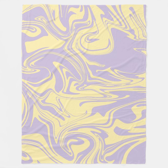 Spill - Pastellgelb und Lila Fleecedecke (Vorderseite)