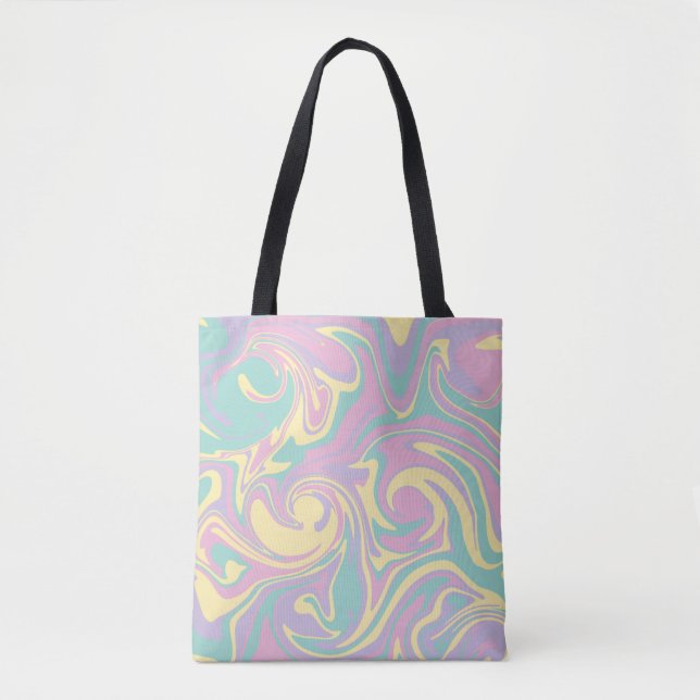 Spill - Pastellrosa, Gelb, Lila und grün Tasche (Vorderseite)
