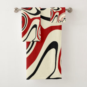 Spill - Red & Cream Badhandtuch Set