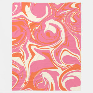 Spill - Rosa, Orange und Creme Fleecedecke