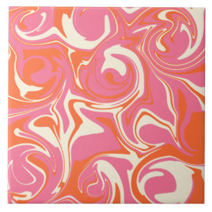 Spill - Rosa, Orange und Creme Fliese