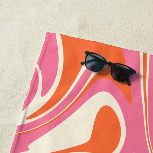 Spill - Rosa, Orange und Creme Strandtuch (Beispiel)