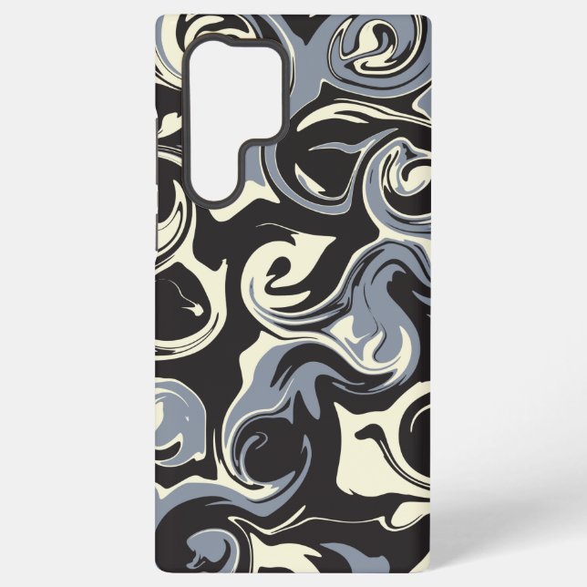 Spill - Schwarz, Grau und Creme Samsung Galaxy Hülle (Rückseite)
