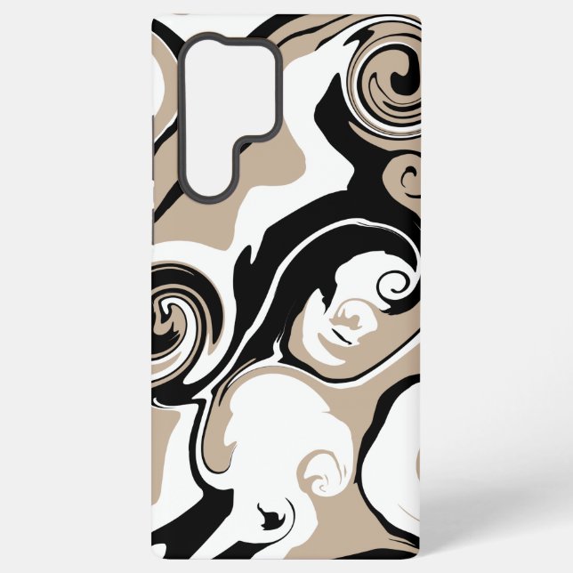 Spill - Taupe, Schwarz und Weiß Samsung Galaxy Hülle (Rückseite)