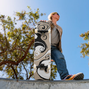Spill - Taupe, Schwarz und Weiß Skateboard