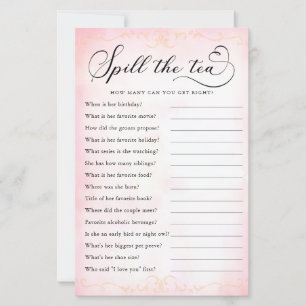 Spill the Tee Brautparty Game - Tee Party Thema