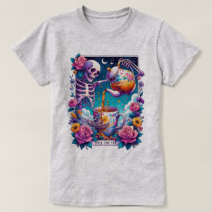 Spill the Tee Skeleton Tarot Card T - Shirt
