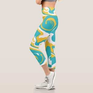 Spill - Türkis und Gelb Capri Leggings