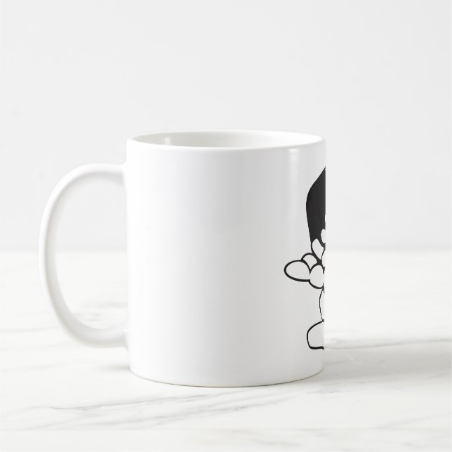Spilled Beans Black and White Outline Kaffeetasse (Links)