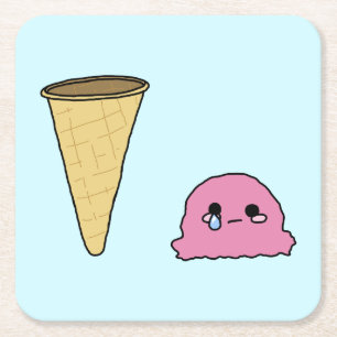 Spilt Ice Creme Rechteckiger Pappuntersetzer
