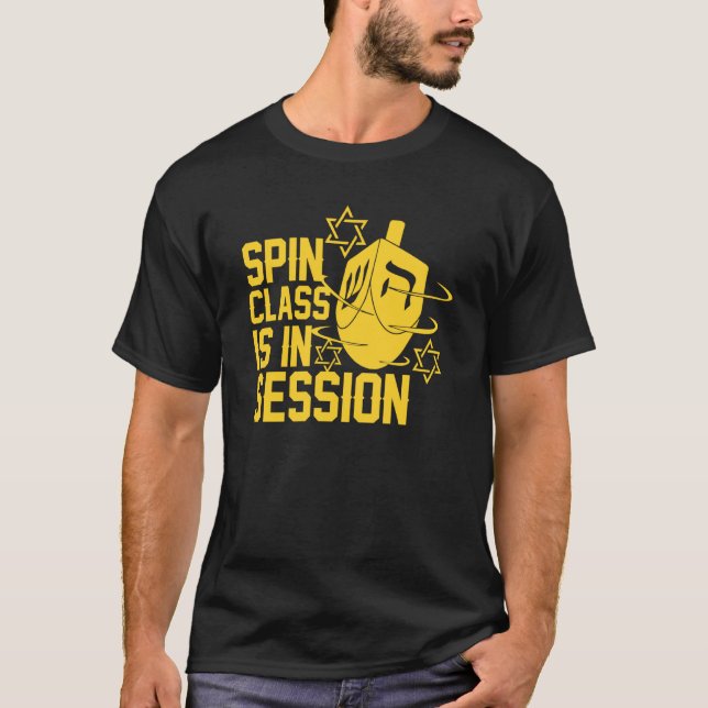 Spin Class in Session Dreidel Funny jüdischen Hanu T-Shirt (Vorderseite)