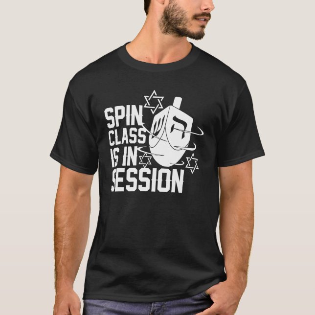 Spin Class ist in Session Dreidel Funny Hanukkah j T-Shirt (Vorderseite)